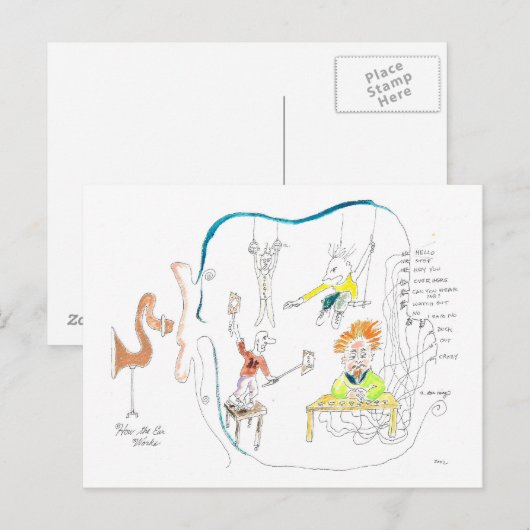 Hoe het Oor werkt Briefkaart (Voorkant / Achterkant)