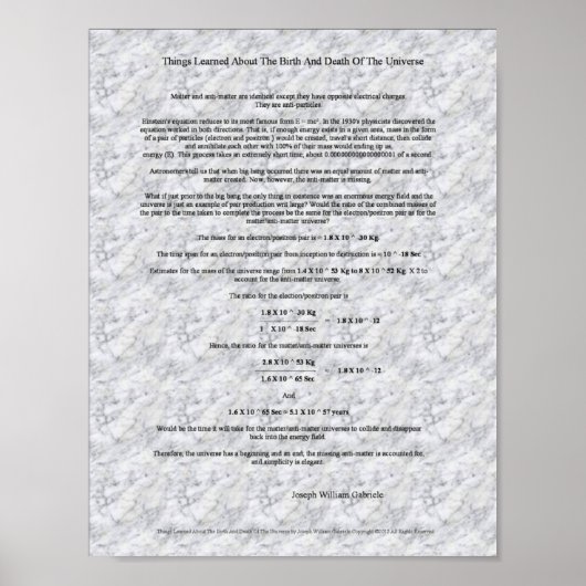 Hoe het universum is geboren en zal sterven poster (Voorkant)