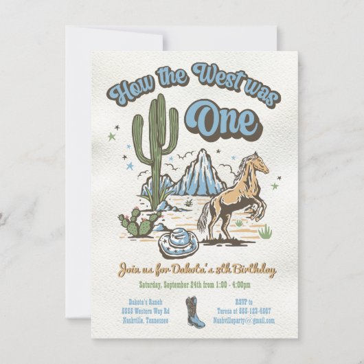Hoe het Westen een Cowboy Birthday Boy was Kaart (Voorkant)