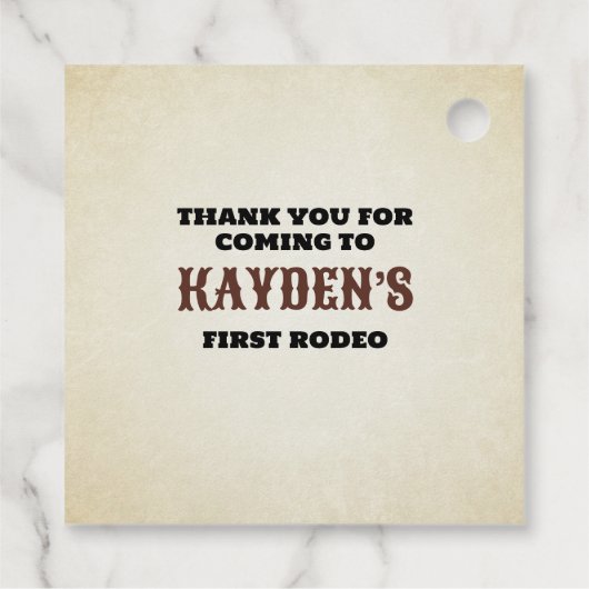 Hoe het Westen een eerste verjaardagsfeest was Bedankjes Labels (Achterkant)