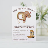 Hoe het Westen was Eén! Cowboy eerste Rodeo verjaa Kaart (Staand voorkant)