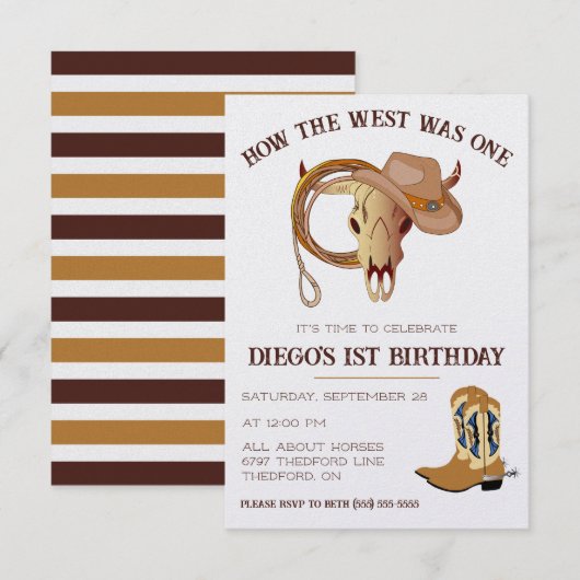 Hoe het Westen was Eén! Cowboy thema eerste verjaa Kaart (Voorkant / Achterkant)