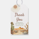 Hoe het westen was een verjaardag cowboy dank je cadeaulabel (Achterkant)