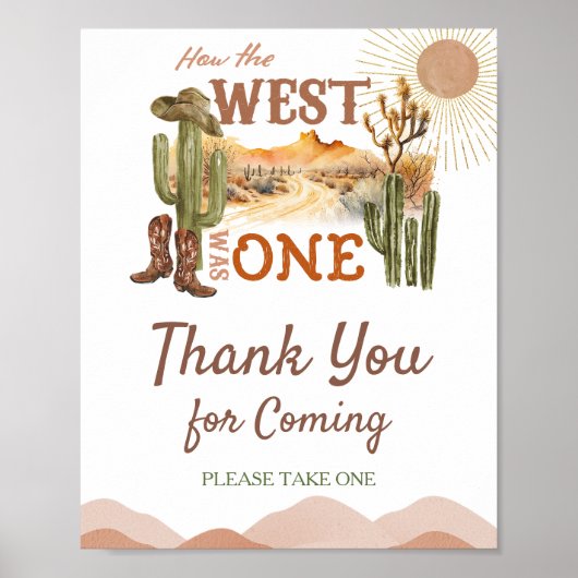 Hoe het westen was een verjaardag cowboy dank je poster (Voorkant)