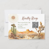 Hoe het Westen was een verjaardag cowboy QR RSVP k Bedankkaart (Voorkant)