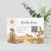 Hoe het Westen was een verjaardag cowboy QR RSVP k Bedankkaart (Staand voorkant)