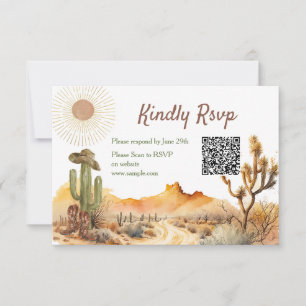 Hoe het Westen was een verjaardag cowboy QR RSVP k Bedankkaart