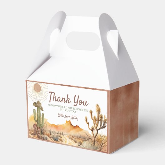 Hoe het Westen was een verjaardagsfeestje Cowboy Bedankdoosjes (Voorkant Zijde)