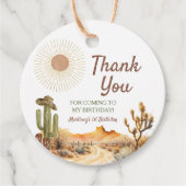 Hoe het Westen was een verjaardagsfeestje Cowboy Bedankjes Labels (Voorkant)