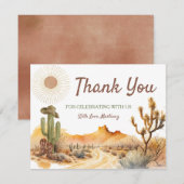 Hoe het Westen was een verjaardagsfeestje Cowboy Bedankkaart (Voorkant / Achterkant)