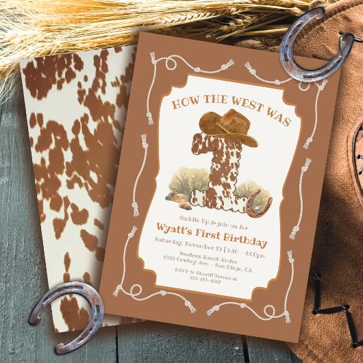 Hoe het westen was One Cowboy Birthday Party Kaart