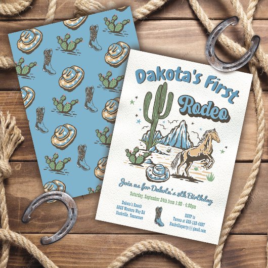 Hoe het Westen was One Cowboy Verjaardag Boy Blue Kaart