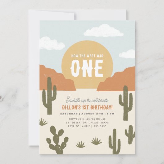 Hoe het Westen was One Cowboy Verjaardag Kaart (Voorkant)