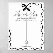 Hoe hij of zij gender onthult welkom Baby shower Poster (Voorkant)