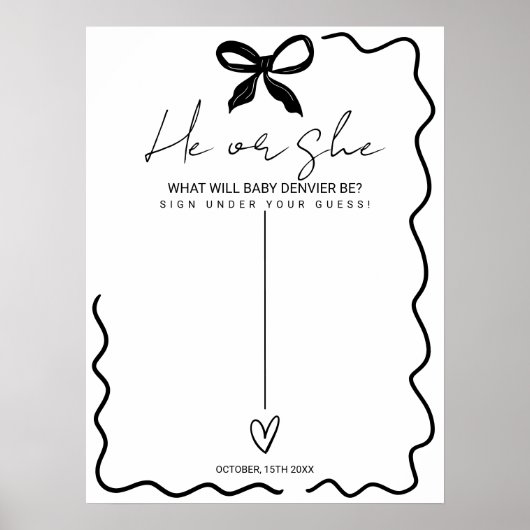 Hoe hij of zij gender onthult welkom Baby shower Poster (Voorkant)