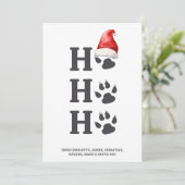 Hoe Ho Christmas Dog Paw gepersonaliseerd Feestdagenkaart (Staand voorkant)