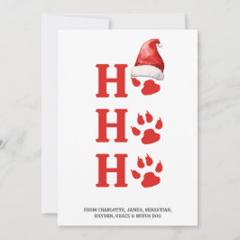 Hoe Ho Christmas Dog Paw gepersonaliseerd Feestdagenkaart