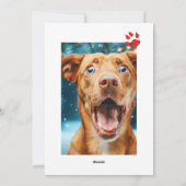 Hoe Ho Christmas Dog Paw gepersonaliseerd Feestdagenkaart (Achterkant)