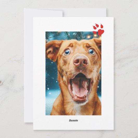 Hoe Ho Christmas Dog Paw gepersonaliseerd Feestdagenkaart (Achterkant)