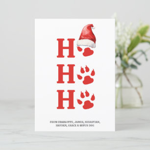 Hoe Ho Christmas Dog Paw gepersonaliseerd Feestdagenkaart