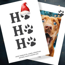 Hoe Ho Christmas Dog Paw gepersonaliseerd Feestdagenkaart