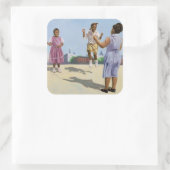 Hoe hoog? 2001 vierkante sticker (Tas)