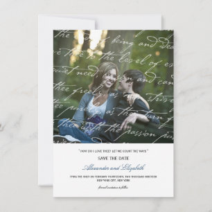 Hoe hou ik van het poëzie Romantic  script Save The Date
