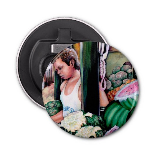 Hoe hou je van die meloenen? button flesopener (Voorkant)