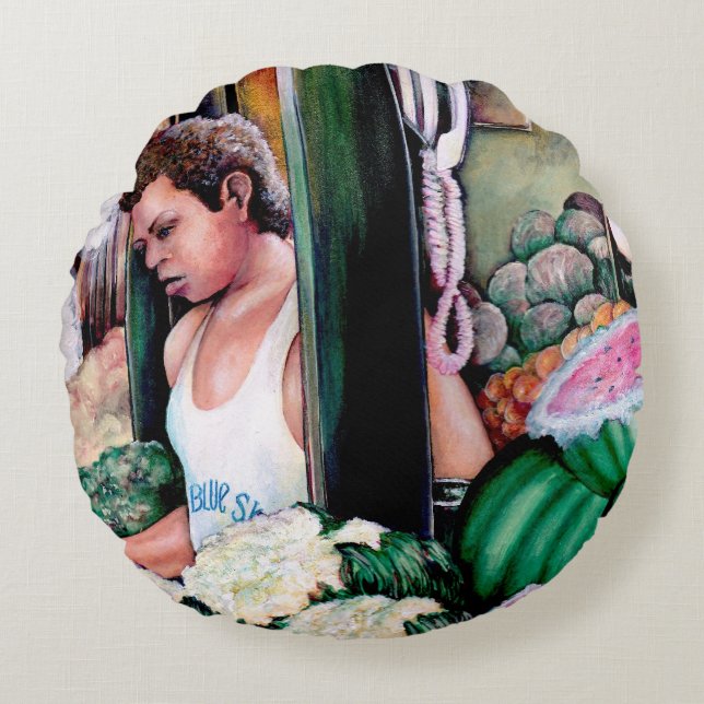 Hoe hou je van die meloenen? rond kussen (Voorkant)