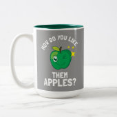 Hoe hou je van hun appels? tweekleurige koffiemok (Links)