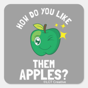 Hoe hou je van hun appels? vierkante sticker