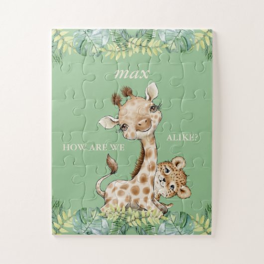 Hoe houden we van Giraffe Cheetah Kinder Legpuzzel (Verticaal)