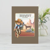 Hoe howdy hoe op de eerste verjaardag dierlijk dru kaart (Staand voorkant)