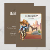 Hoe howdy hoe op de eerste verjaardag dierlijk dru kaart (Voorkant / Achterkant)