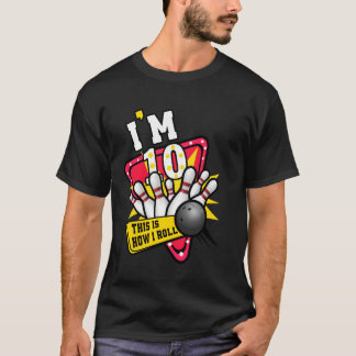 Hoe ik 10 jaar oud ben, jongen die Bowling Birthd  T-shirt