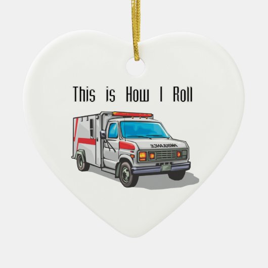 Hoe ik ambulance rijd keramisch ornament (Voorkant)