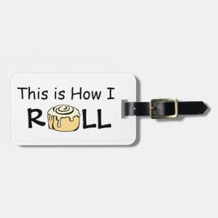 Hoe ik Cinnamon Bun Food Pun Funny Travel Bagagelabel