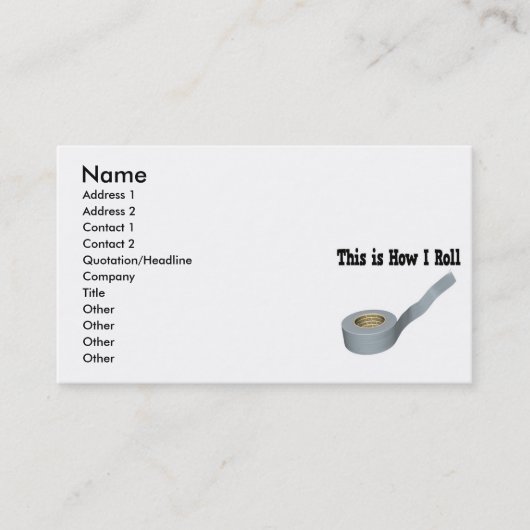 Hoe ik de tapes van de Duct wrijf Visitekaartje (Voorkant)