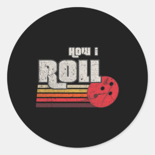 Hoe ik Funny Graphic Bowling Strikes League Te Rol Ronde Sticker