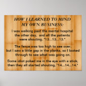 Hoe ik geleerd heb om mijn eigen zaken in gedachte poster (Voorkant)