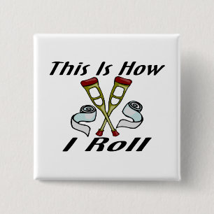 Hoe ik gewond word vierkante button 5,1 cm