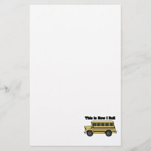 Hoe ik kan draaien (schoolbus) briefpapier