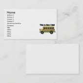 Hoe ik kan draaien (schoolbus) visitekaartje (Voorkant / Achterkant)