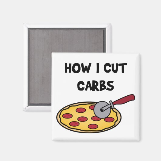 Hoe ik koolhydraten pizzamagneet snijd magneet (Voorkant / Achterkant)