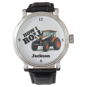 "Hoe ik loop" met Oranje Boerderij tractor Horloge