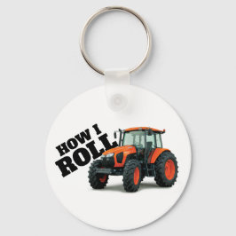 "Hoe ik loop" met Oranje Boerderij tractor Sleutelhanger