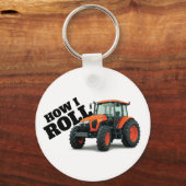 "Hoe ik loop" met Oranje Boerderij tractor Sleutelhanger (Voorkant)