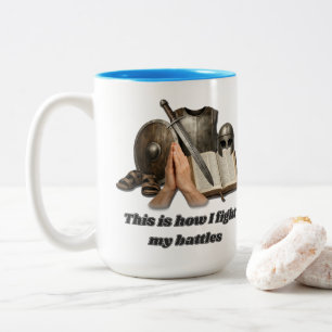 Hoe ik mijn gevechten voer tweekleurige koffiemok