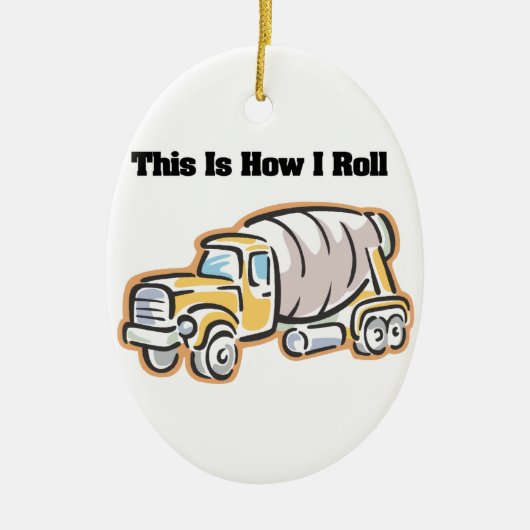 Hoe ik rol (Cementwagen) Keramisch Ornament (Voorkant)