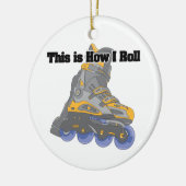 Hoe ik rol (Rollblades/gealigneerde Schaatsen) Keramisch Ornament (Links)